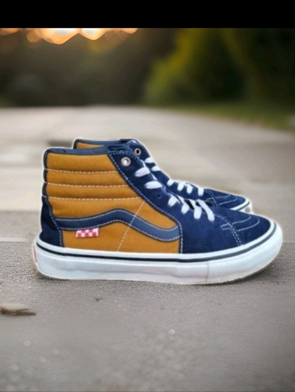 Vans Andrew Reynolds Blue Brown Athletic Tennis Hi Skate Sneaker Men 7.5 Wall - Picture 10 of 10